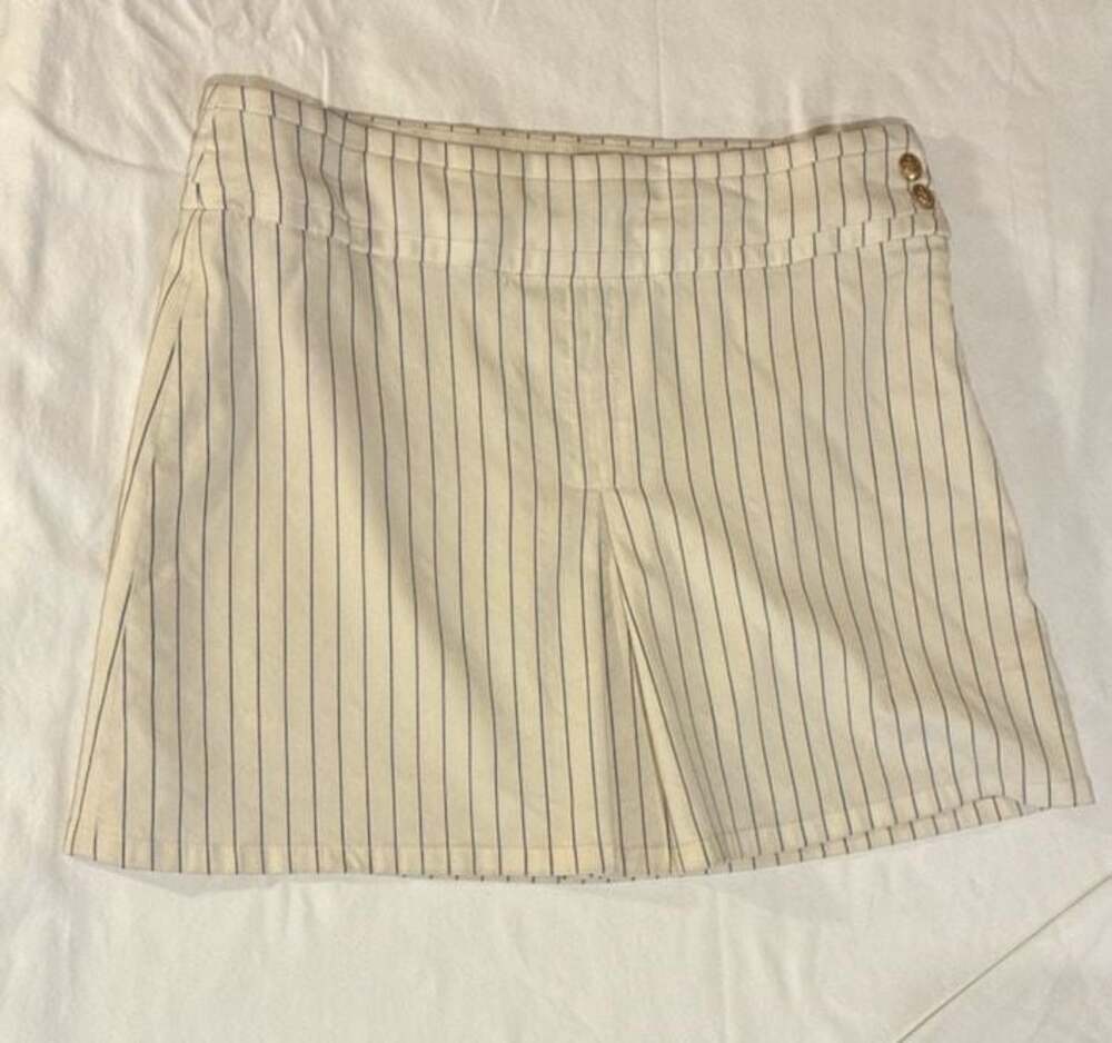 J.Crew Cream/Black Pinstripe Tailored Shorts